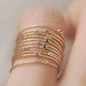 Rose Gold Stackable Rings Set Of 6 on Luulla