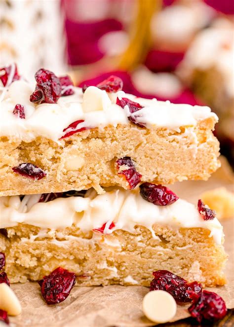 Cranberry Bliss Bars Is A Starbucks Copycat Recipe That Has A Cream Cheese Frosting A White