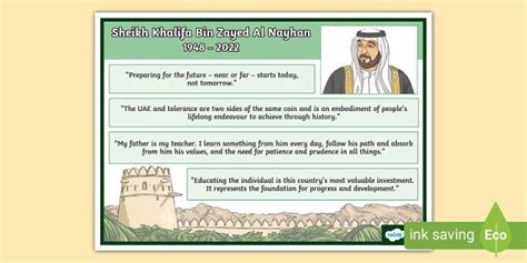 Sheikh Khalifa Quotes Poster Teacher Made Twinkl