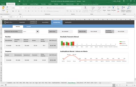 Planilha De Controle De Mensalidades Escolares Em Excel Planilhas Prontas