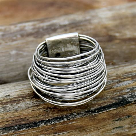 Handgemachter Wraparound Silber Draht Ring Sterling Silber Etsy