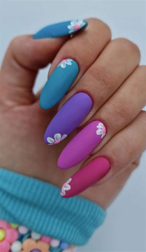 Dive Into Summer With Vibrant Nail Art Designs Cool Tone Matte Almond