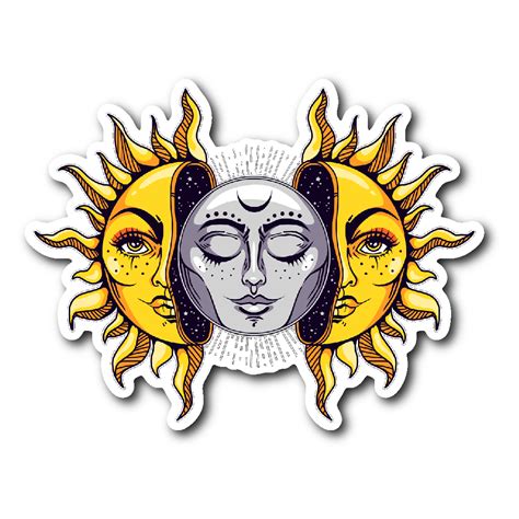 Sun And Moon Sticker Aesthetic Stickers