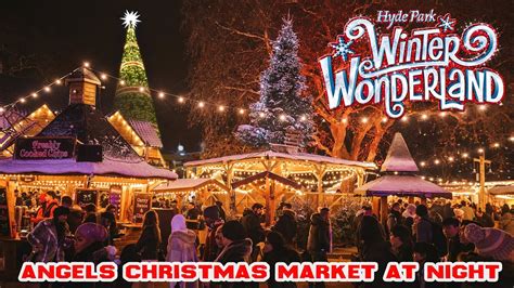 Christmas Market At Night Hyde Park Winter Wonderland Dec 2022 4k