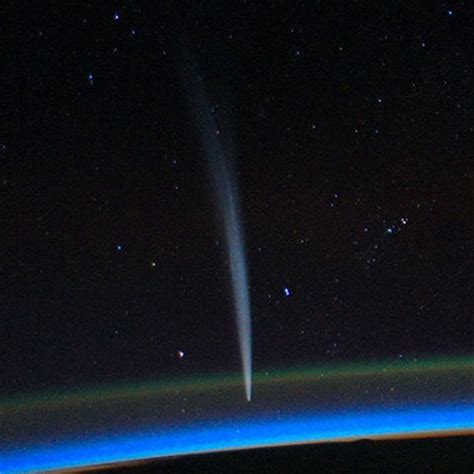 What direction does the comet tail made of gases point? | globalquiz.org