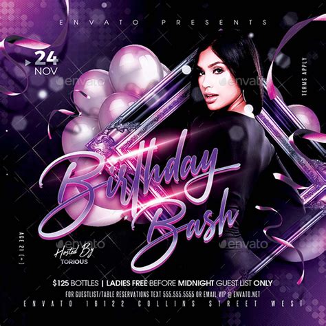 Birthday Bash Flyer Template Print Templates Graphicriver