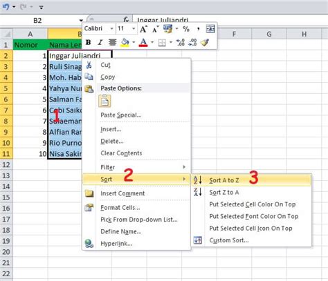 Cara Mengurutkan Data Sesuai Abjad Di Excel