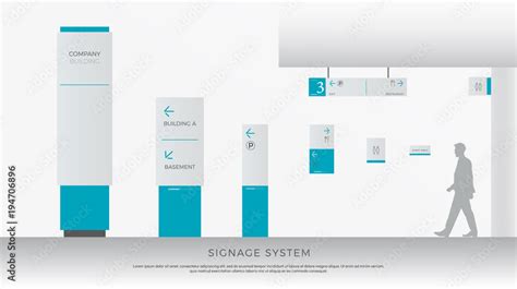 exterior and interior signage system. direction, pole, wall mount and ...