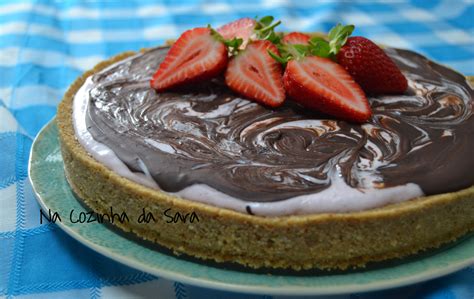 Na Cozinha Da Sara Tarte De Bolacha Morango E Chocolate