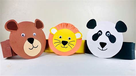 3 Easy Zoo Animal Paper Crown Crafts For Kids Crown Craft Ideas Lion🦁