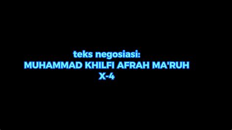 Teks Negosiasi Muhammad Khilfi Afrah Ma Ruf X MIPA 4 SMAN 10 Fajar