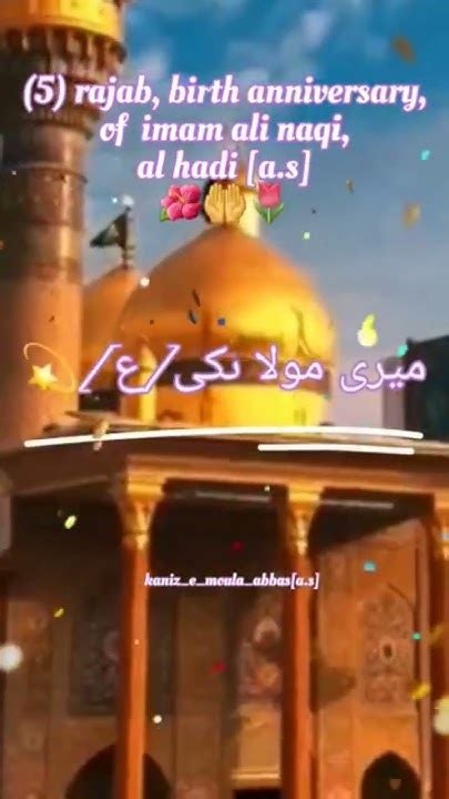 5th Rajab The Birth Anniversary Of Imam Ali Naqias Statusvideo