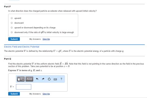 Solved Electric Potential Energy Versus Electric Potential