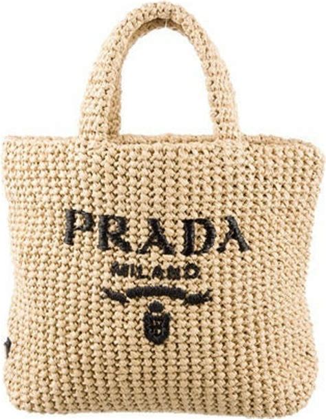 Prada Raffia Logo Tote ShopStyle