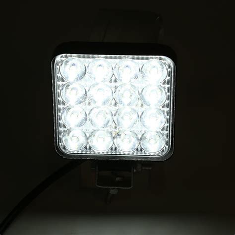 16LED Work Lamp 48W 2880LM 6500K Waterproof Square Car Truck Mini