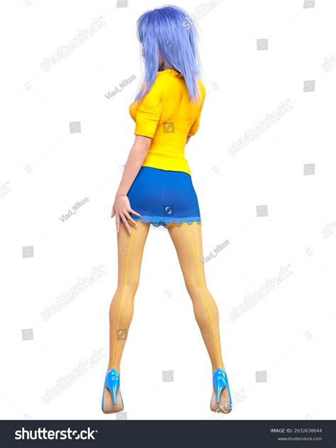 Sexy Japanese Secretary Mini Skirt Stockingbeautiful Stock Illustration