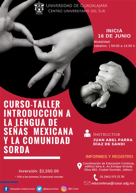 Invita CUSur a curso taller sobre Lengua de Señas Mexicana y la