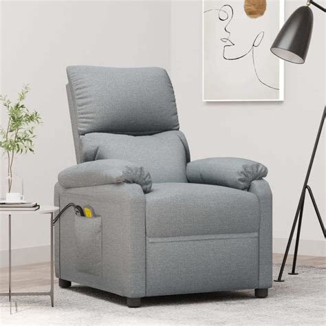 Fauteuil Lectrique De Massage Vidaxl Gris Clair Tissu Points