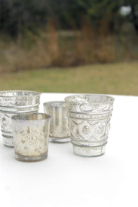 Silver Mercury Glass Votives Variety Of Sizes And Numbers Mercury