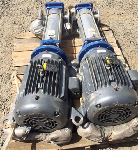 2 Units Goulds Gandl Series Ssv Vertical Multi Stage Pumps With 20 Hp Motor