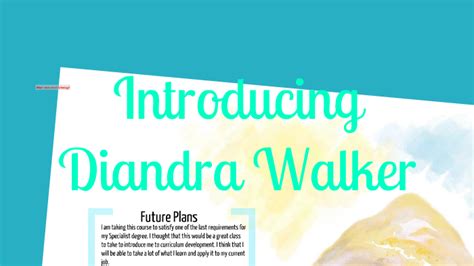 Diandra Walker Professional Introduction By Diandra Walker