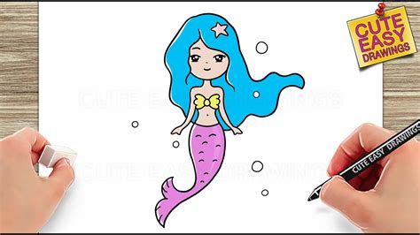 How To Draw A Mermaid Easy Step By Step Youtube