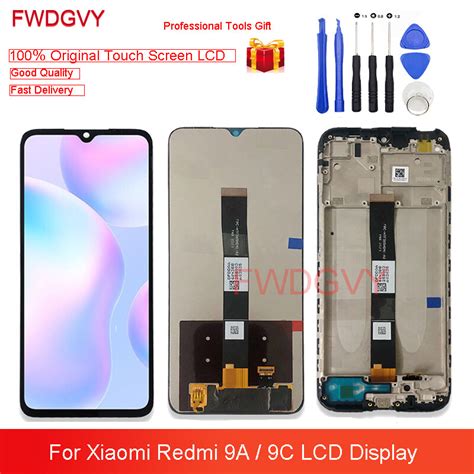 653 Original สำหรับ Xiaomi Redmi 9a M2006c3lg จอแสดงผล Lcd 10จุดสัมผัสทำให้เป็นดิจิทัลประกอบ