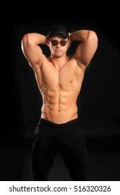 Handsome Bodybuilder Man Naked Torso Showing Foto Stok 516320326