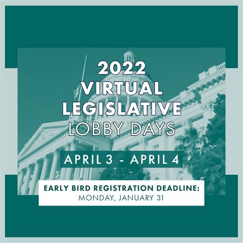 Registration For 2022 Virtual Legislative Lobby Days Is Now Open