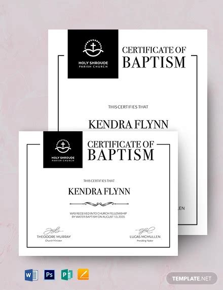 Baptism Certificate 16 Examples Format Pdf