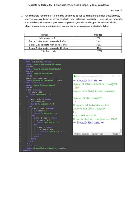 Separata De Trabajo Estructuras Condicionales Simples Y Dobles