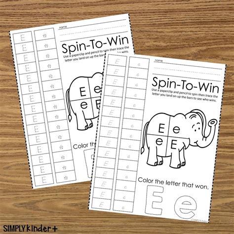 Letter E Spin To Win Simply Kinder Plus