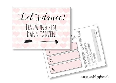 Musikwunschkarten Zur Hochzeit Musikw Nsche F R Den Dj Lets Dance Etsy De