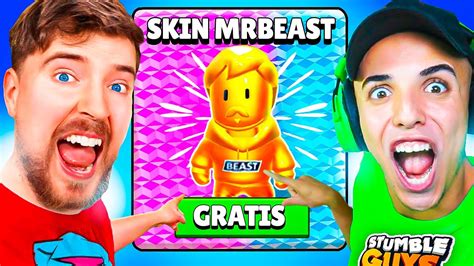 Mrbeast Regala Su Skin Especial Gratis En Stumble Guys Youtube