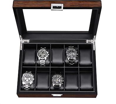 Amazon Bewishome Watch Box Slot Luxury Watch Case With Real