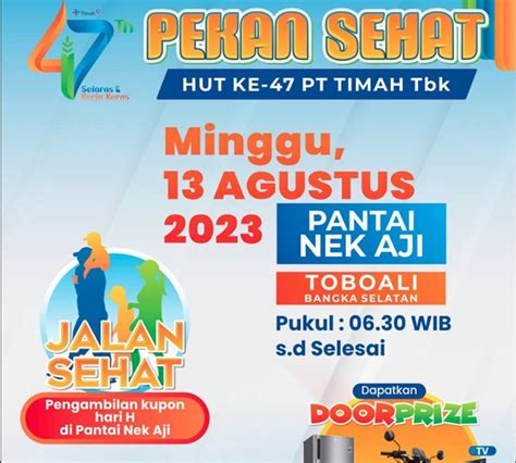 Pekan Sehat PT Timah Tbk Bakal Hadir Di Toboali Simak Ini Jadwal Dan