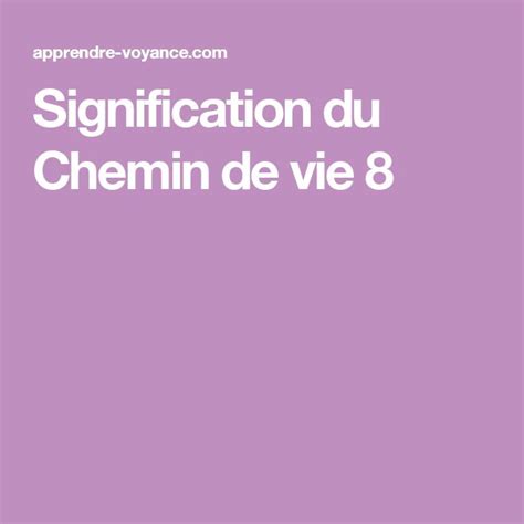 Signification Du Chemin De Vie Chemin De Vie Num Rologie Chemin De