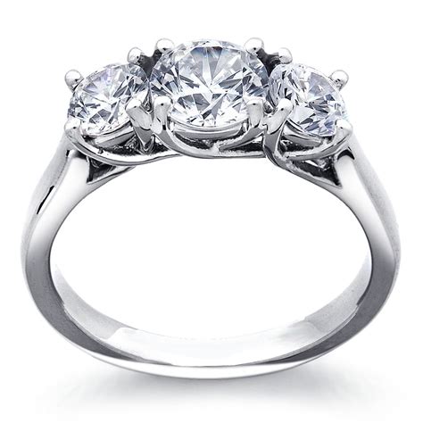 Three-Stone Trellis Diamond Engagement Ring in Platinum | Blue Nile AE