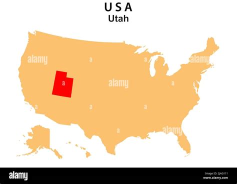 Mapa Del Estado De Utah Resaltado En El Mapa De Estados Unidos Mapa De