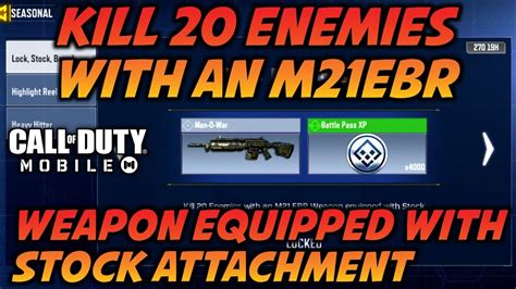 CODM KILL 20 ENEMIES WITH AN M21EBR WEAPON EQUIPPED WITH STOCK