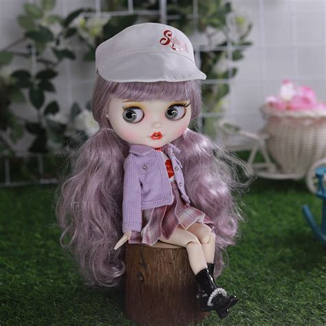 Kristen Personalizado Premium Neo Muñeca Blythe con cabello morado