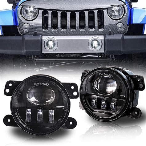 For Jeep Wrangler JK 2007 2017 Led Fog Lights Accessories Black