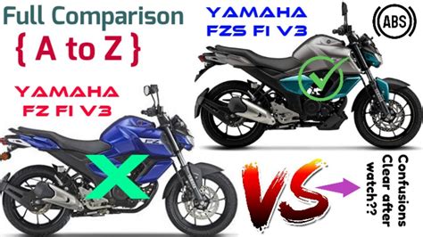 Yamaha Fzs Fi V Vs Yamaha Fz Fi V Full Comparison Fzs Fi V Vs Fz