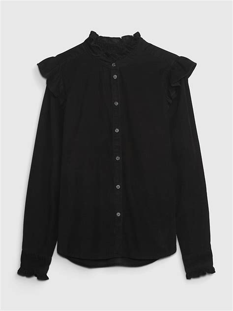 Corduroy Ruffle Shirt Gap