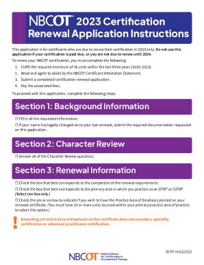 Fillable Online Nbcot Certification Renewal Application For Otr