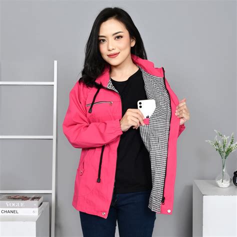 Jual Jaket Parka Wanita Korean Style Jumbo Bolak Balik Shopee Indonesia