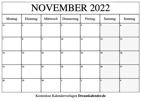 Kalender November