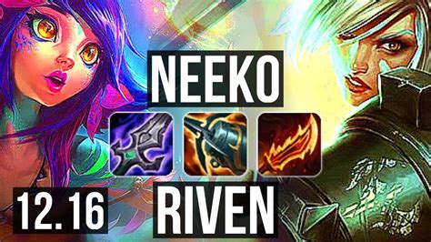 Neeko Vs Riven Top 6 Solo Kills 400 Games Euw Master 12 16