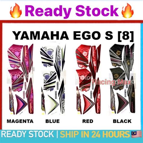 Stiker Sticker Body Stripe Cover Set Yamaha Ego S Egos Black Red