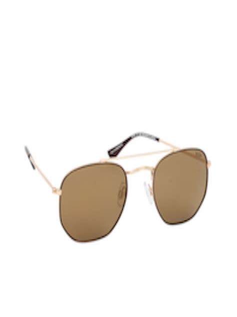 Buy Lee Cooper Unisex Brown Lens And Gold Toned Round Uv Protected Lens Sunglasses Sunglasses